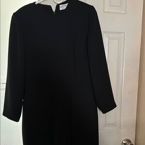 Kasper Elegant Black Long Sleeve Dress